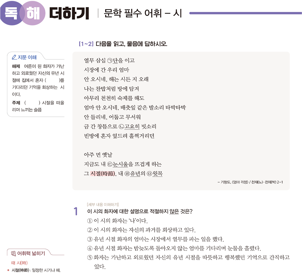 독해 더하기 문제 이미지